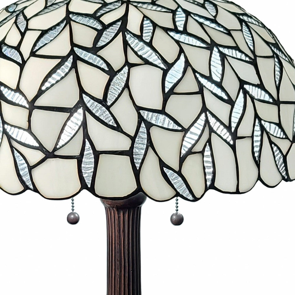 23" Dark Brown Metal Two Light Candlestick Table Lamp With White Shade - Homeroots - Flyclothing LLC