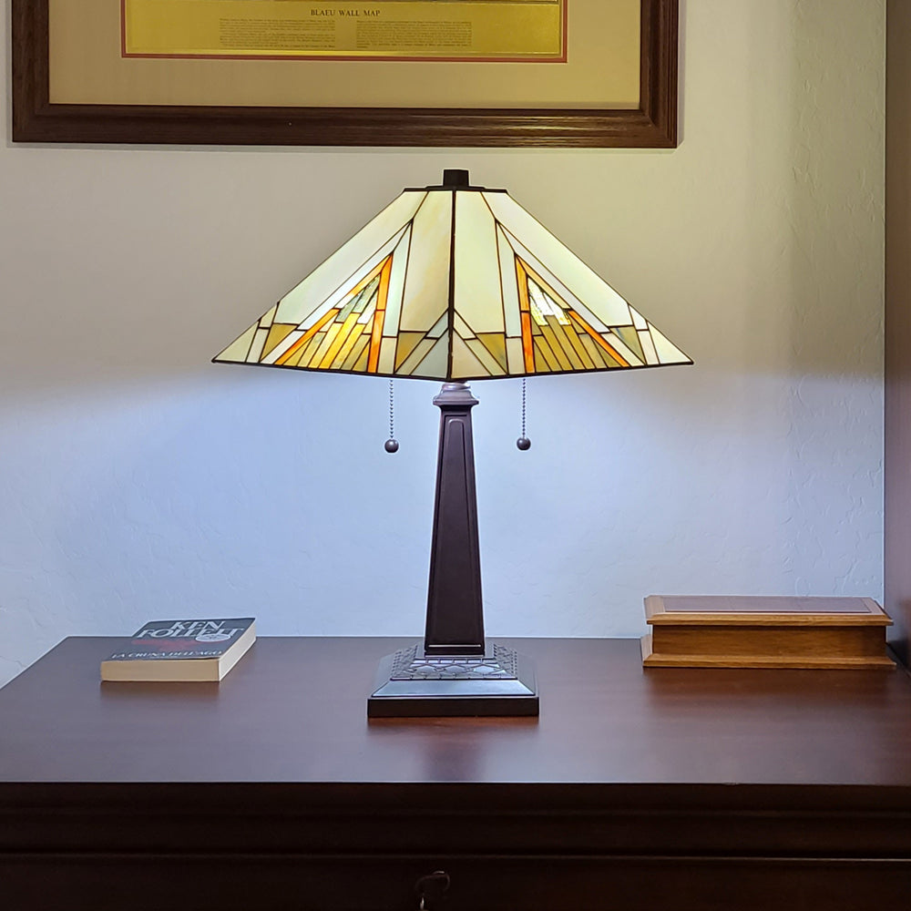 22" Dark Brown Metal Two Light Candlestick Table Lamp With Beige Shade - Homeroots - Flyclothing LLC