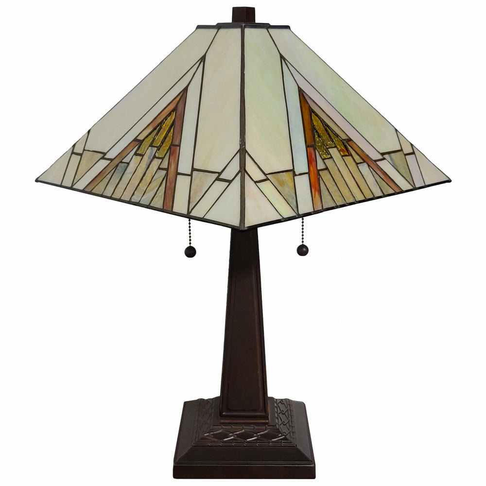 22" Dark Brown Metal Two Light Candlestick Table Lamp With Beige Shade - Homeroots - Flyclothing LLC