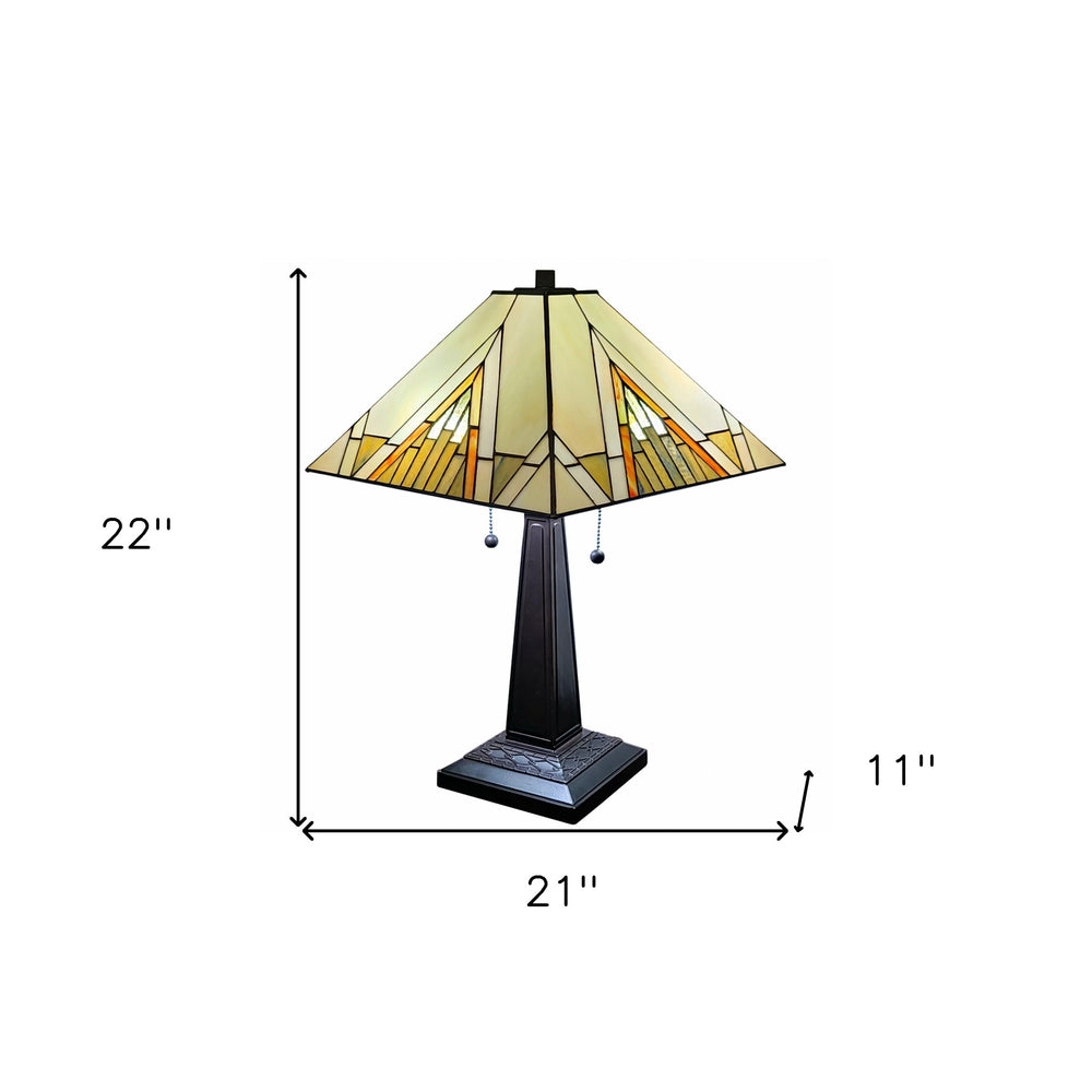 22" Dark Brown Metal Two Light Candlestick Table Lamp With Beige Shade - Homeroots - Flyclothing LLC