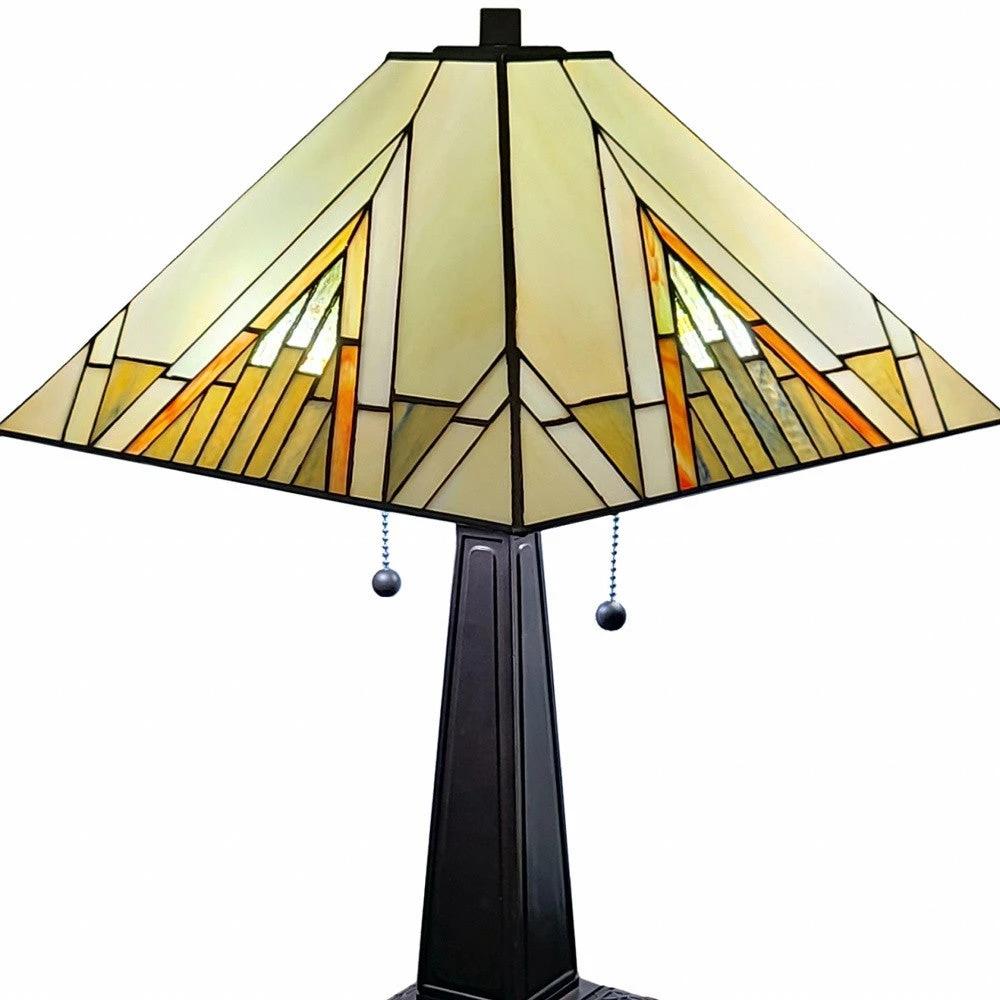 22" Dark Brown Metal Two Light Candlestick Table Lamp With Beige Shade - Homeroots - Flyclothing LLC