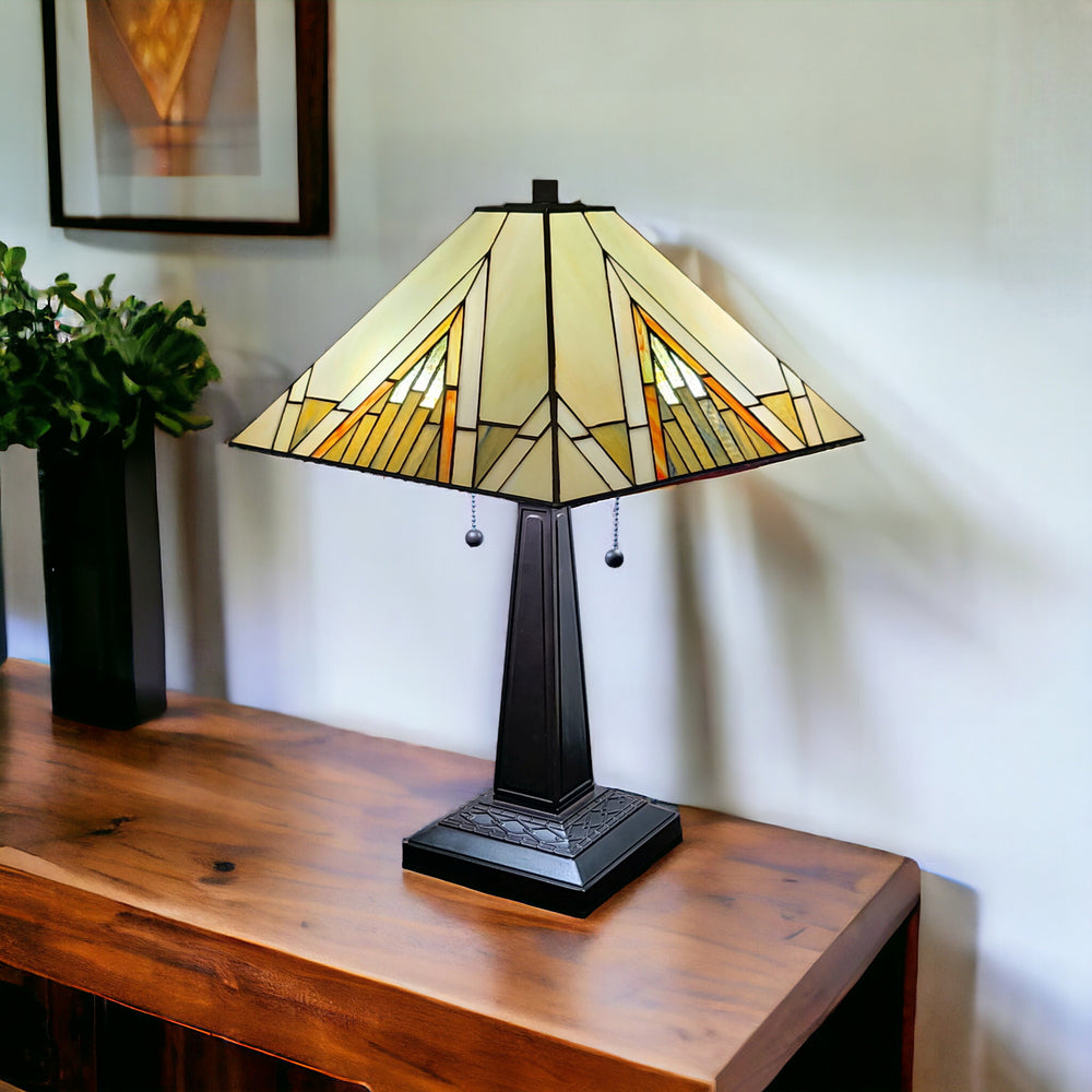 22" Dark Brown Metal Two Light Candlestick Table Lamp With Beige Shade - Homeroots - Flyclothing LLC