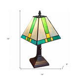 15" Dark Brown Metal Candlestick Table Lamp With Green Shade - Homeroots - Flyclothing LLC