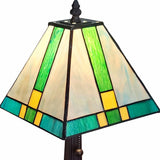 15" Dark Brown Metal Candlestick Table Lamp With Green Shade - Homeroots - Flyclothing LLC