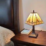 15" Dark Brown Metal Candlestick Table Lamp With Beige Shade - Homeroots - Flyclothing LLC