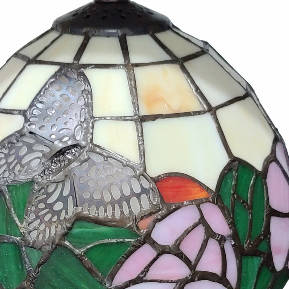 15" Dark Brown Metal Candlestick Table Lamp With Beige Shade - Homeroots