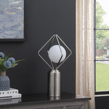 20" Silver Geometric Pedestal Contemporary Table or Desk Lamp - Homeroots - Flyclothing LLC