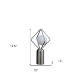 20" Silver Geometric Pedestal Contemporary Table or Desk Lamp - Homeroots - Flyclothing LLC
