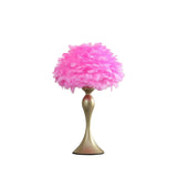 24" Glam Hot Pink Feather and Gold Table Lamp - Homeroots - Flyclothing LLC