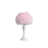24" Glam Pink Faux Feather and White Metal Table Lamp - Homeroots - Flyclothing LLC