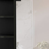 24" Black Wall Mounted Bathroom Cabinet With Six Shelves - Homeroots - Flyclothing LLC