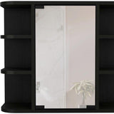 24" Black Wall Mounted Bathroom Cabinet With Six Shelves - Homeroots - Flyclothing LLC