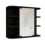 24" Black Wall Mounted Bathroom Cabinet With Six Shelves - Homeroots - Flyclothing LLC