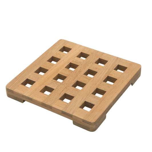 6.00 " Square Wood Trivet - Homeroots