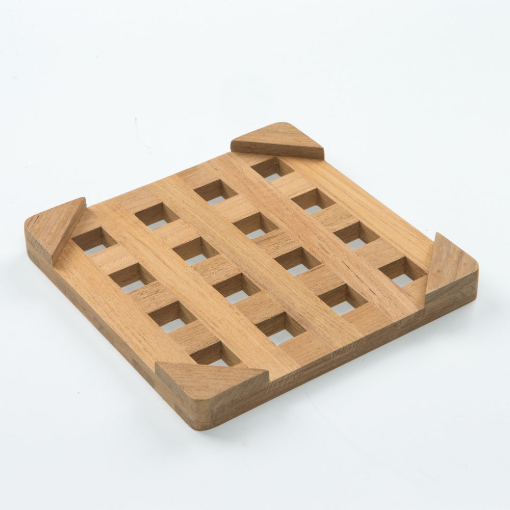 6.00 " Square Wood Trivet - Homeroots - Flyclothing LLC