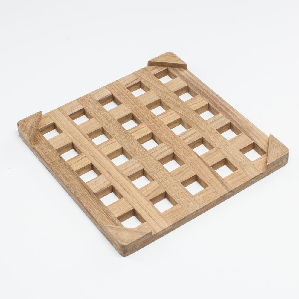 8.00 " Square Wood Trivet - Homeroots - Flyclothing LLC