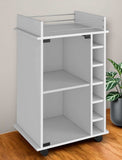 White Rolling Bar Cart With Wine Storage - Homeroots - Flyclothing LLC