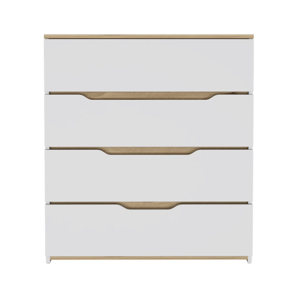 31" Brown and White Four Drawer Standard Chest - Homeroots