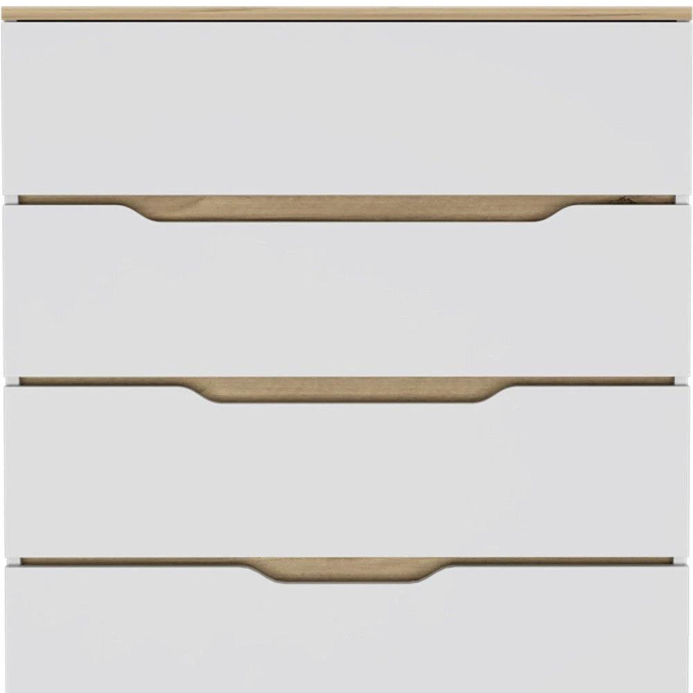 31" Brown and White Four Drawer Standard Chest - Homeroots