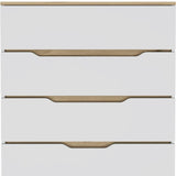 31" Brown and White Four Drawer Standard Chest - Homeroots