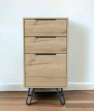 18" Brown and Black Three Drawer Standard Chest - Homeroots