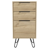 18" Brown and Black Three Drawer Standard Chest - Homeroots