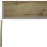 24" White and Oak Faux Wood Nightstand - Homeroots