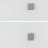 24" White Two Drawer Faux Wood Nightstand - Homeroots - Flyclothing LLC