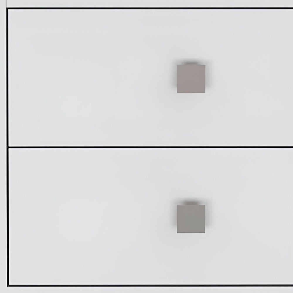 24" White Two Drawer Faux Wood Nightstand - Homeroots - Flyclothing LLC