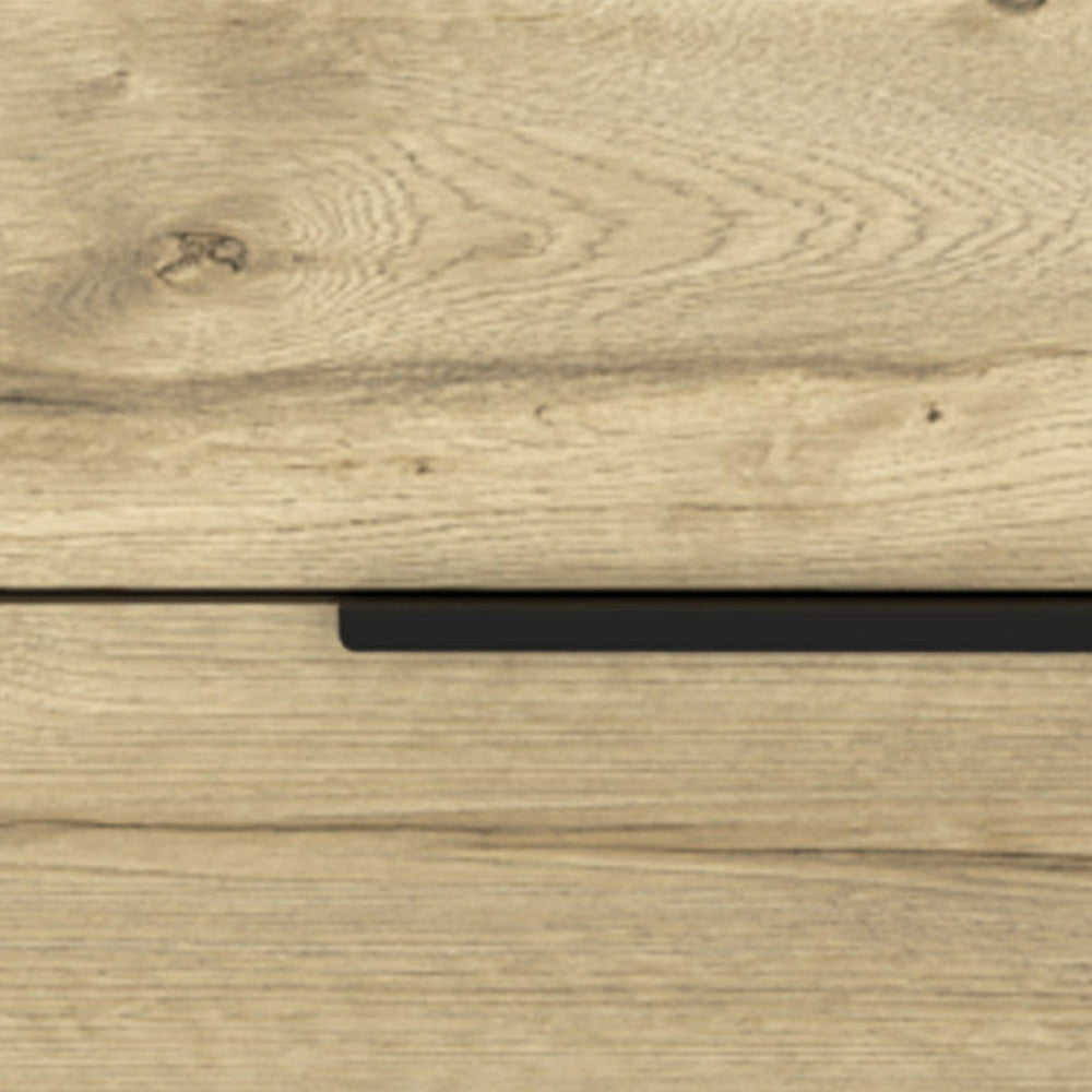 22" Oak Two Drawer Faux Wood Nightstand - Homeroots - Flyclothing LLC