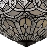 Black and Gray Tiffany Style Two Light Glass Dimmable Semi Flush Ceiling Light - Homeroots - Flyclothing LLC