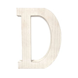 16" Distressed White Wash Wooden Initial Letter D Sculpture - Homeroots