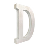 16" Distressed White Wash Wooden Initial Letter D Sculpture - Homeroots