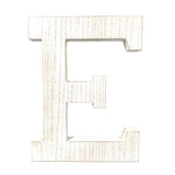 16" Distressed White Wash Wooden Initial Letter E Sculpture - Homeroots