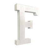 16" Distressed White Wash Wooden Initial Letter F Sculpture - Homeroots