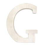 16" Distressed White Wash Wooden Initial Letter G Sculpture