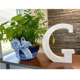 16" Distressed White Wash Wooden Initial Letter G Sculpture - Homeroots