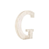 16" Distressed White Wash Wooden Initial Letter G Sculpture - Homeroots