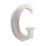 16" Distressed White Wash Wooden Initial Letter G Sculpture - Homeroots