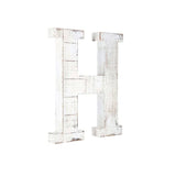 16" Distressed White Wash Wooden Initial Letter H Sculpture - Homeroots