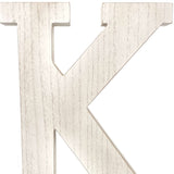 16" White Distressed Wood Letter K Tabletop Sculpture