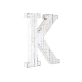 16" White Distressed Wood Letter K Tabletop Sculpture
