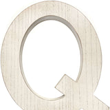 16" Distressed White Wash Wooden Initial Letter Q Sculpture - Homeroots