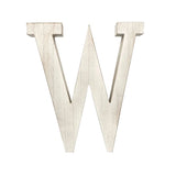 16" Distressed White Wash Wooden Initial Letter W Sculpture - Homeroots
