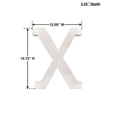 16" Distressed White Wash Wooden Initial Letter X Sculpture - Homeroots