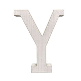 16" Distressed White Wash Wooden Initial Letter Y Sculpture - Homeroots