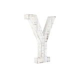 16" Distressed White Wash Wooden Initial Letter Y Sculpture - Homeroots