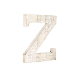 16" Distressed White Wash Wooden Initial Letter Z Sculpture - Homeroots
