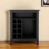 Black Bar Cart With Wine Storage - Homeroots - Flyclothing LLC