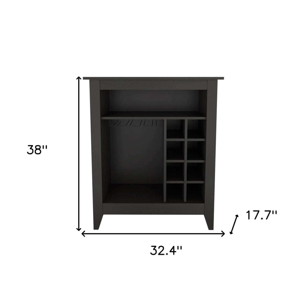 Black Bar Cart With Wine Storage - Homeroots - Flyclothing LLC